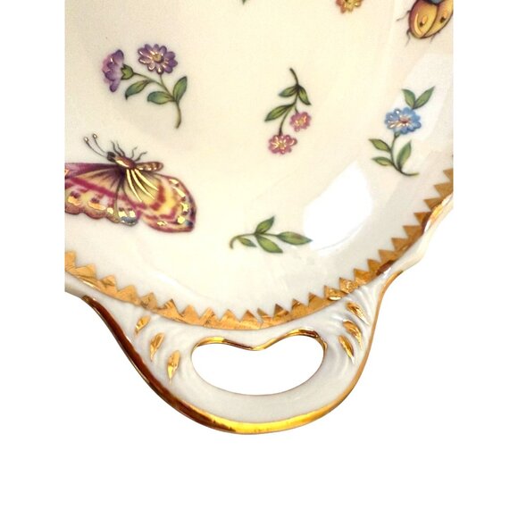 Godinger Primavera Pattern Serving Dish Butterfly Bee Ladybug Gold Plated 7" - Picture 3 of 10